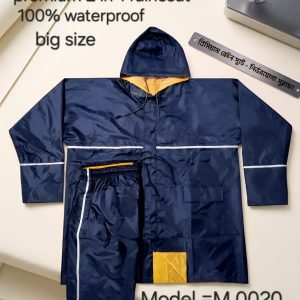 M0020 : Big size premium  raincoat navy blue