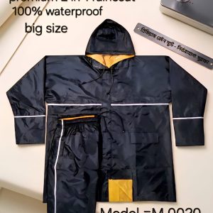 M0020 : Big size premium  raincoat black